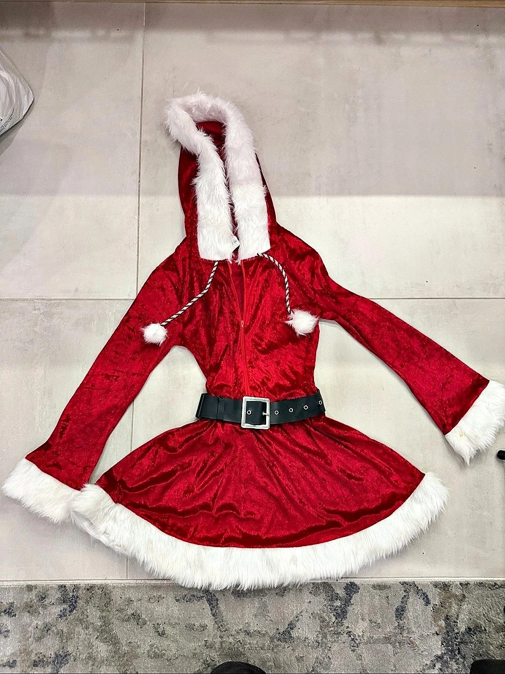 Woman’s Red Santa Dress Costume Like New